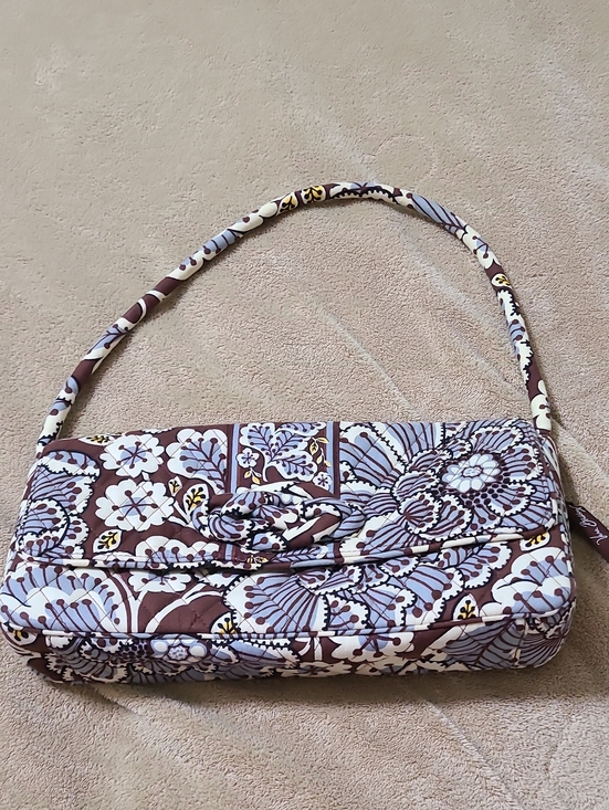 Vera Bradley Handbags - Vera Bradley Brown, White & Light Blue Quilted Shoulder Bag